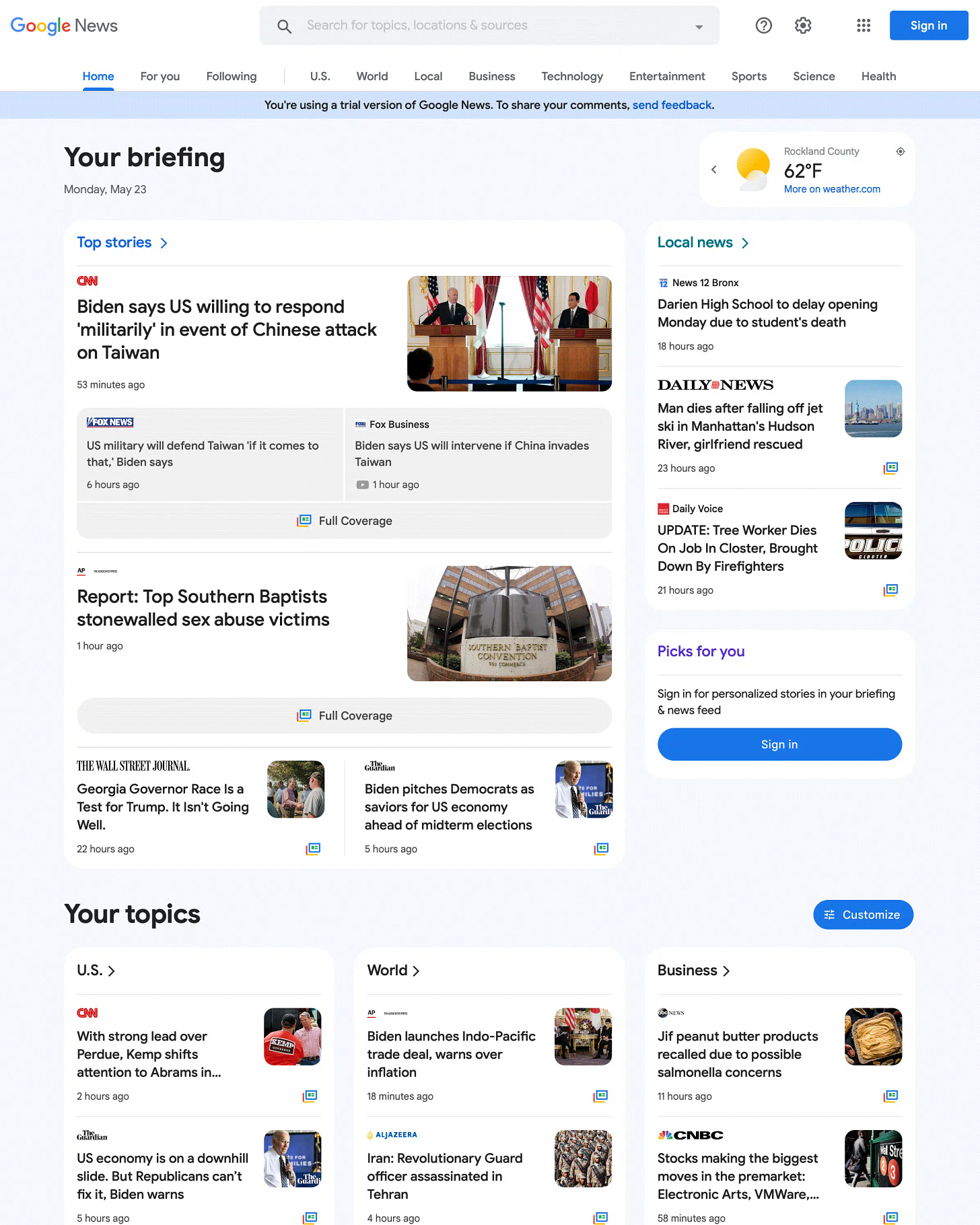 Google News new design being tested Google News new design being tested
