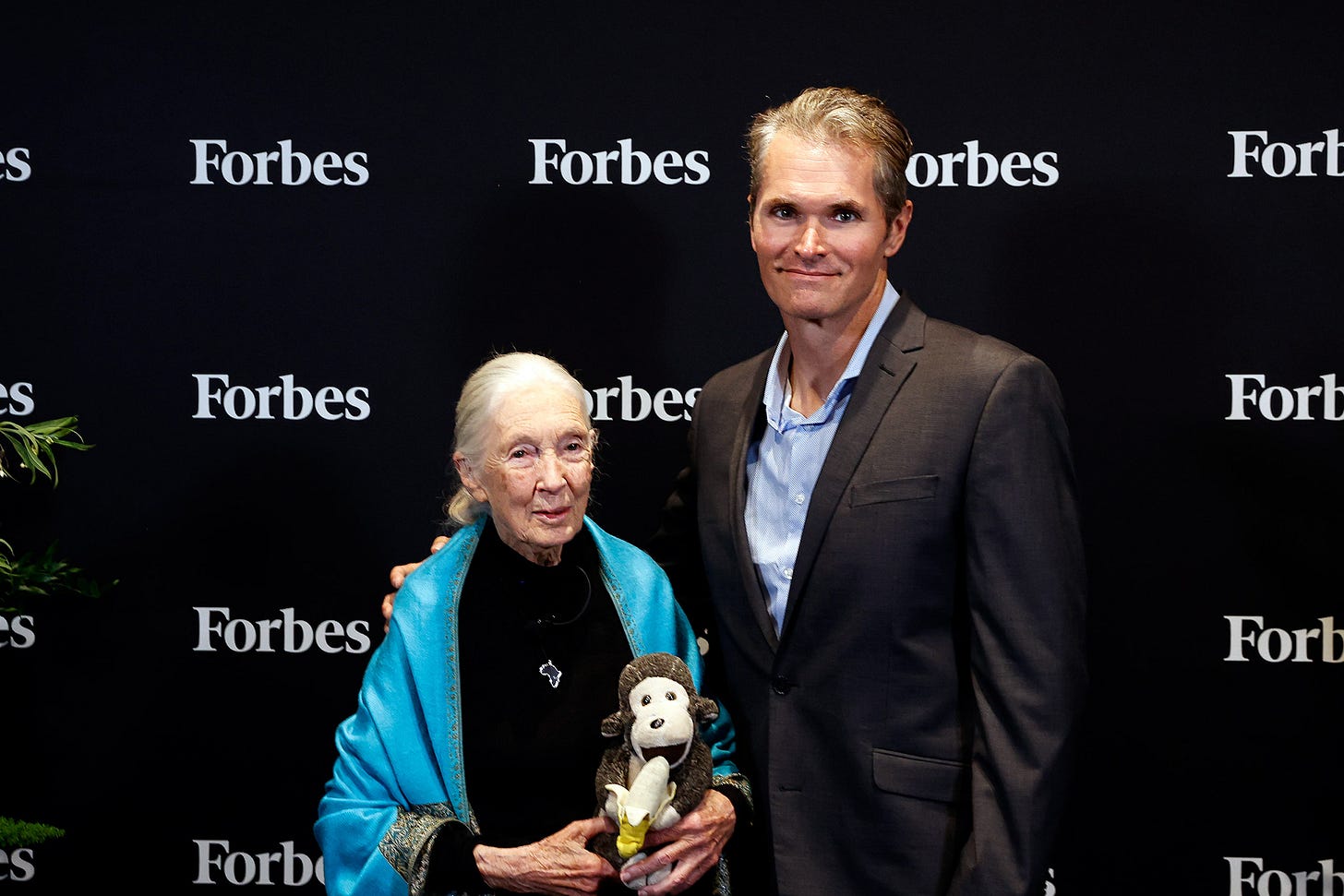 Jane Goodall and myself at the Forbes 50 Sustainability Leaders Summit in September 2025. Photo by Sofia Negron / Forbes.