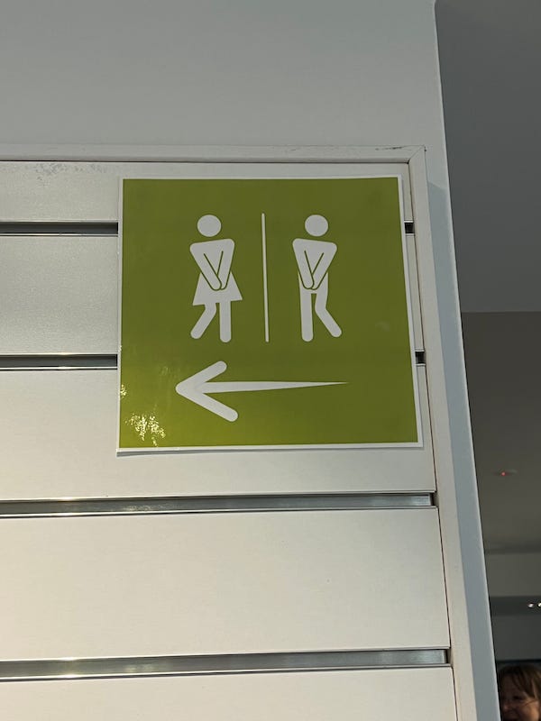 2025-6-22 Vindolanda museum’s bathroom sign, photo by author