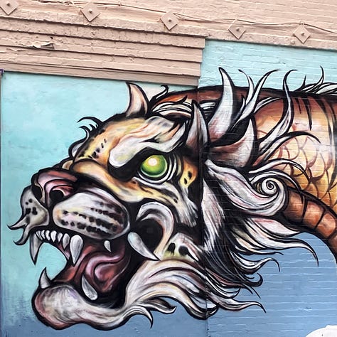 Chinatown, street murals, Chinese menu