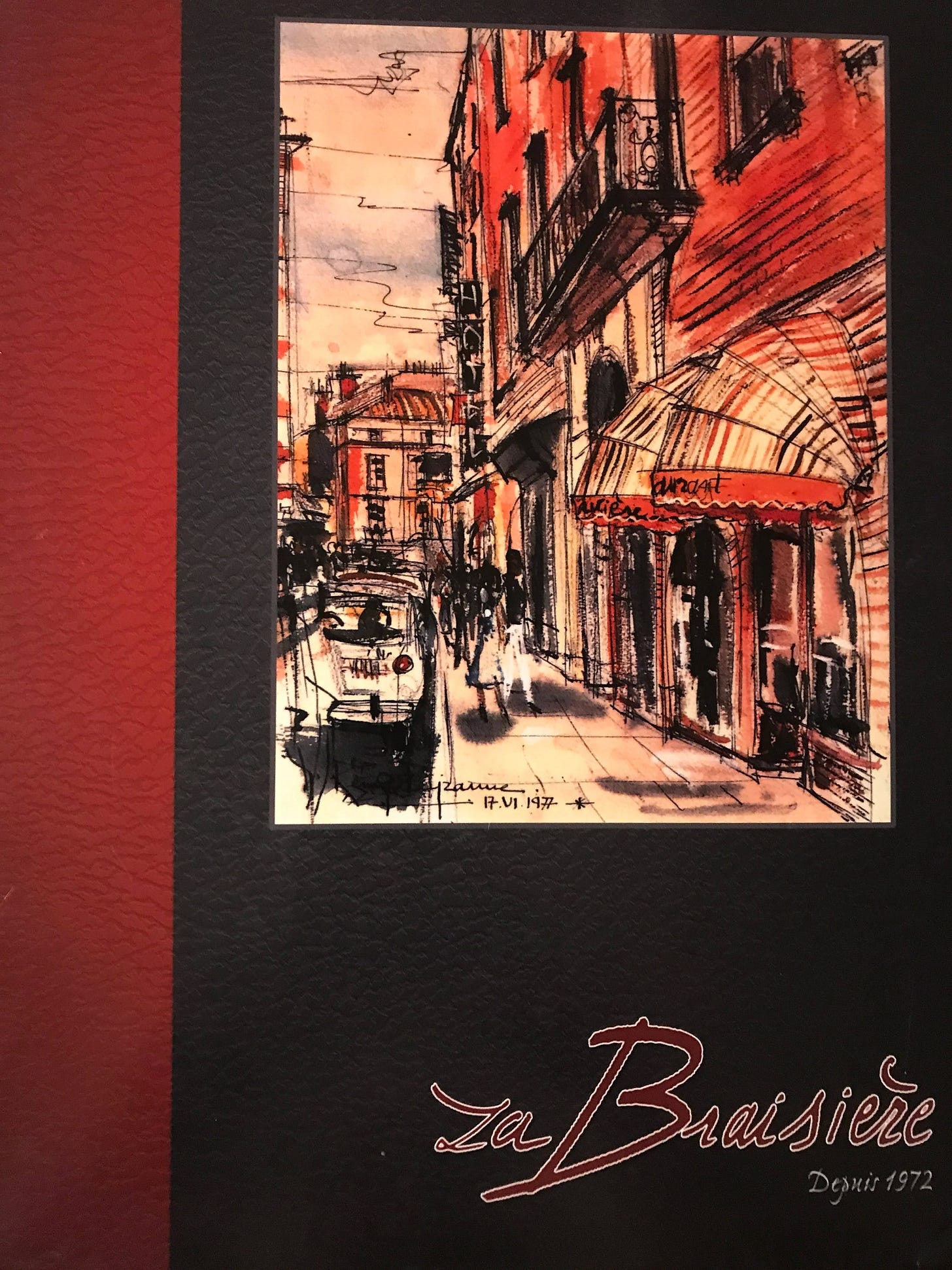  Menu design of La Braisère in Toulouse, France 