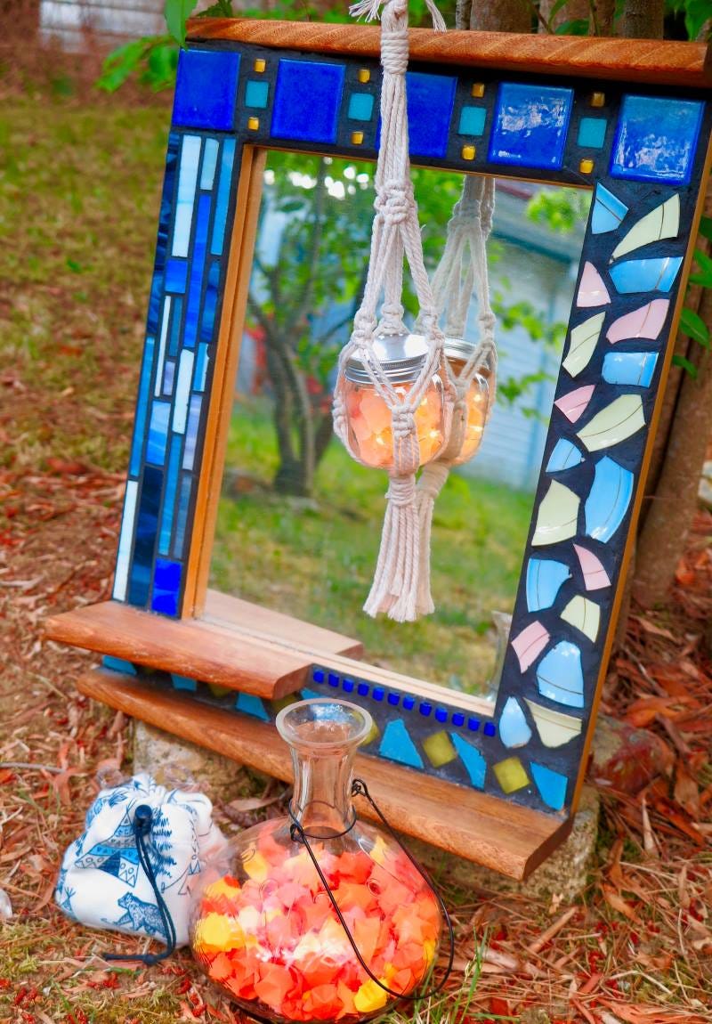 Upcycled mirror and chalk bags Upcycled mirror and chalk bags