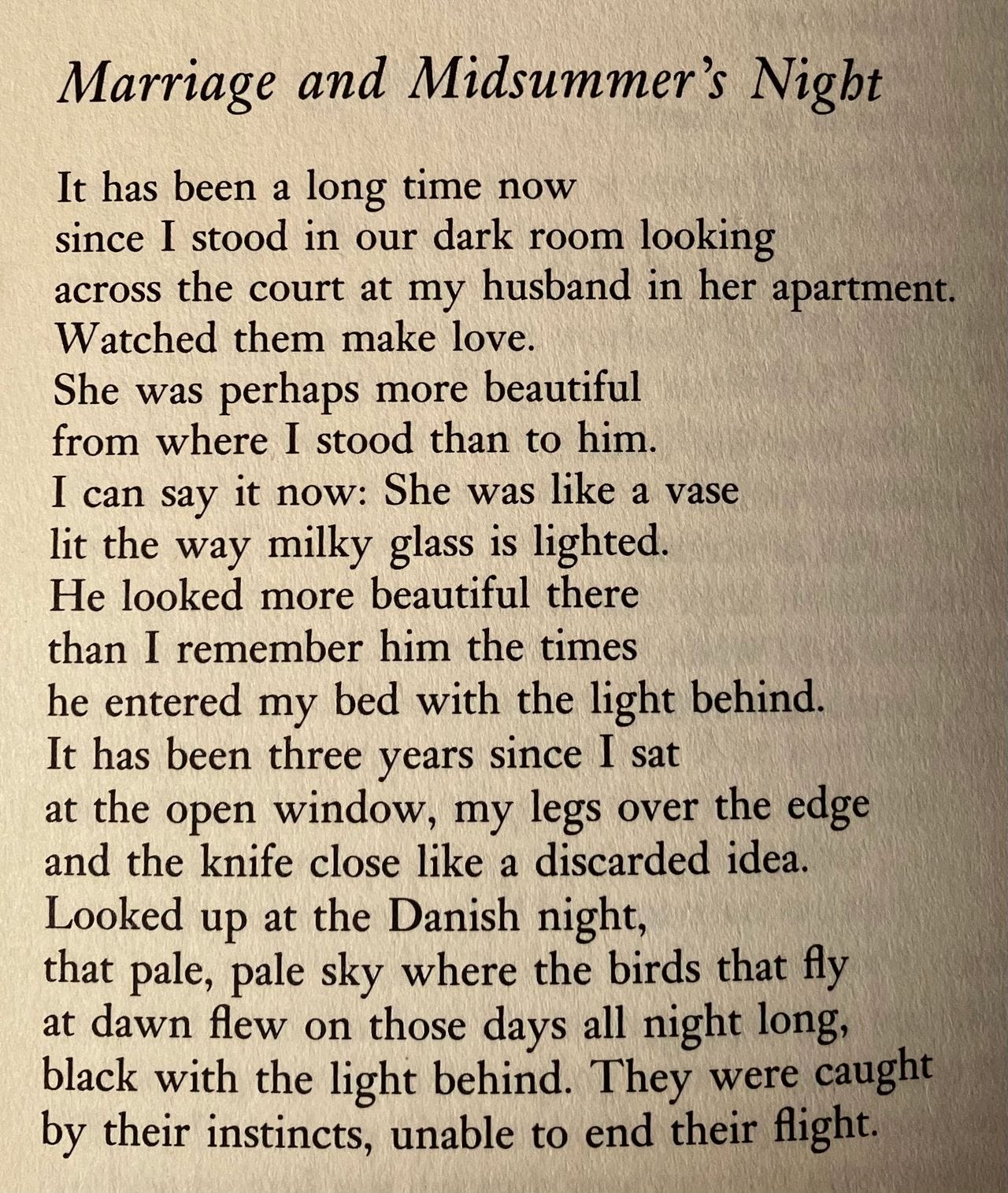 Poem by Linda Gregg