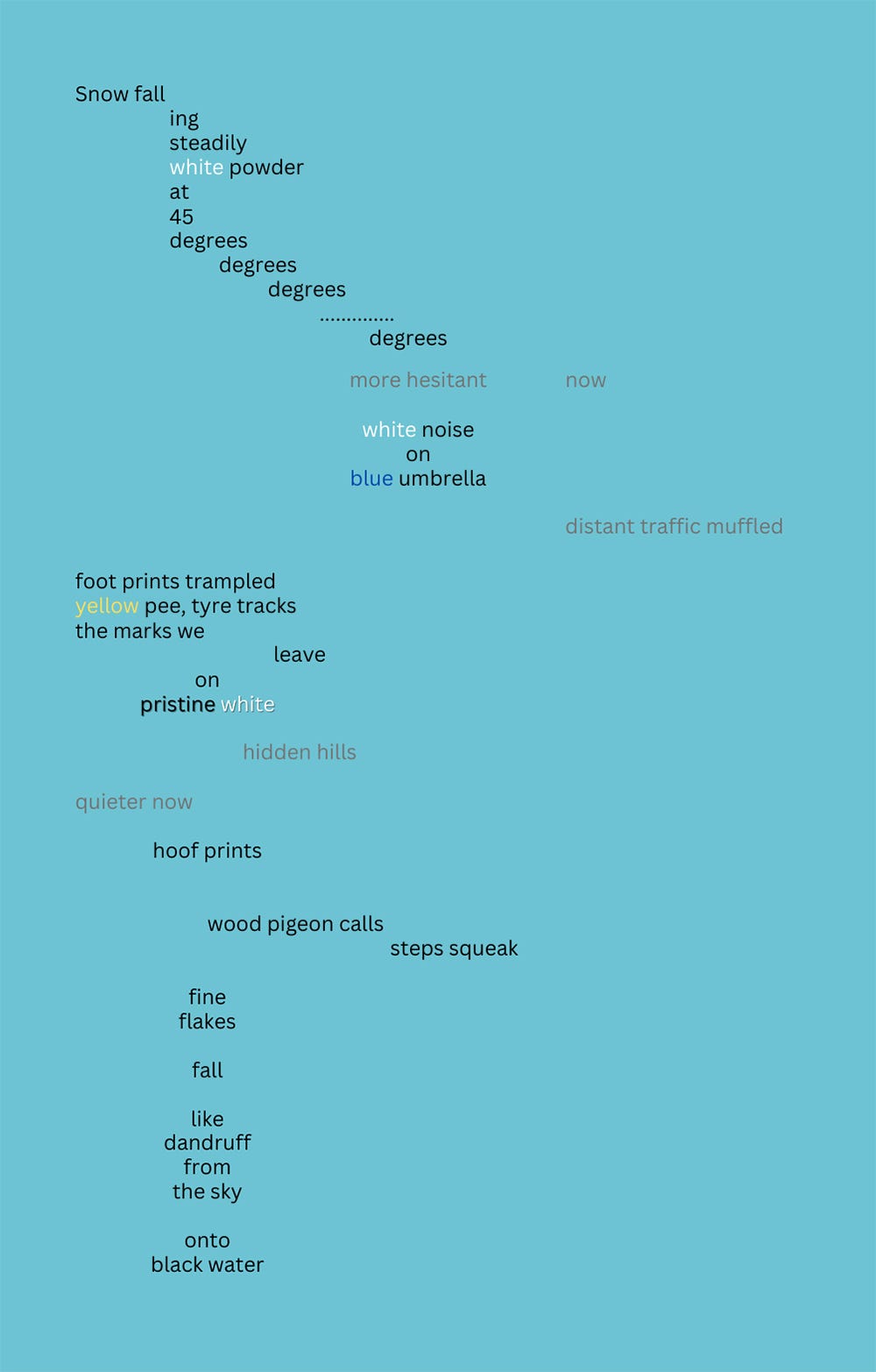 A typology or word poem called The Language of Snow by Michela Griffith