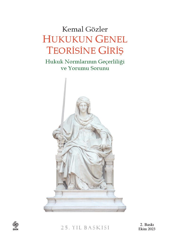Hukukun Genel Teorisine Giriş kitabının ön kapağı,
