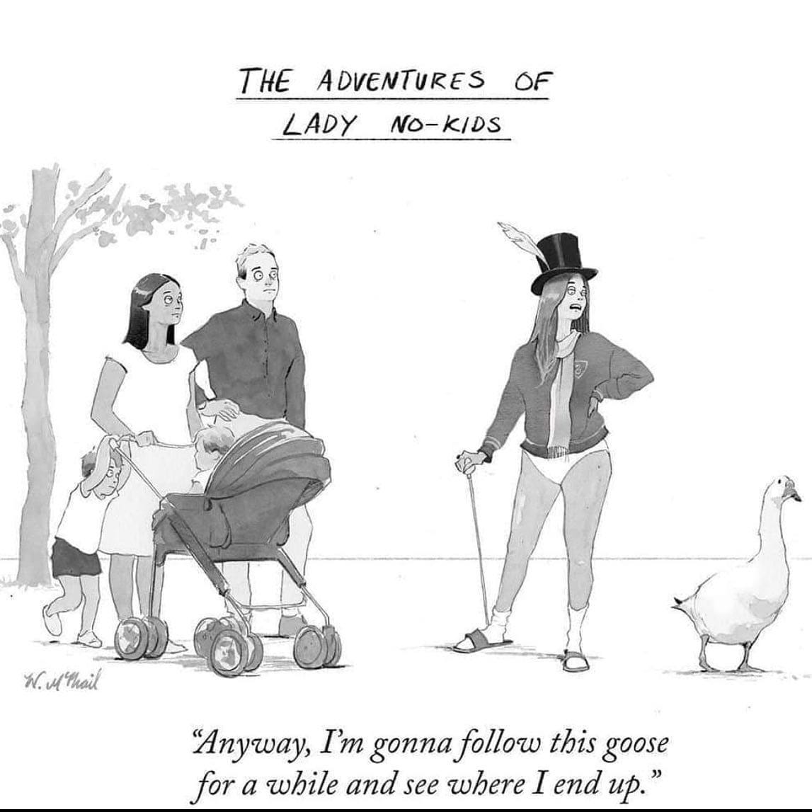 Lady No Kids New Yorker Comic by Will McPhail