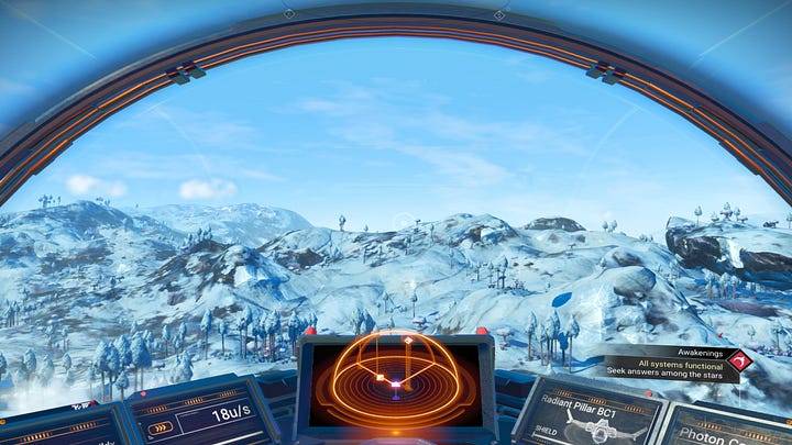 Screenshots of No Man's Sky gameplay