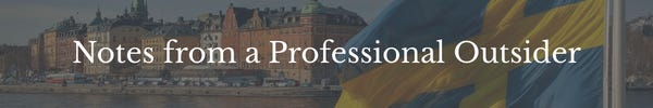 Banner that reads: Notes from a professional outsider