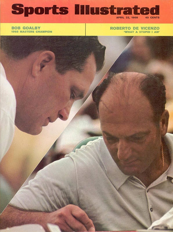 Bob Goalby And Roberto De Vincenzo, 1968 Masters Sports Illustrated Cover  Poster by Sports Illustrated - Sports Illustrated Covers