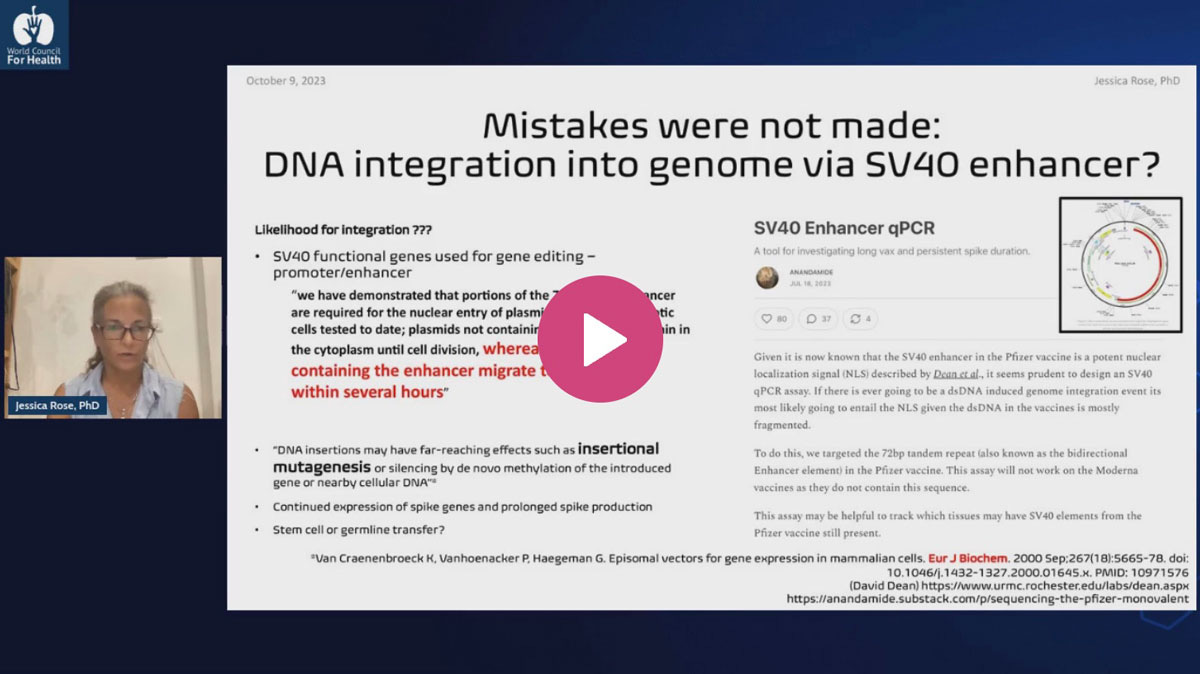 Dr. Jessica Rose, Slide Deck for World Council for Health DNA Contamination Press Conference