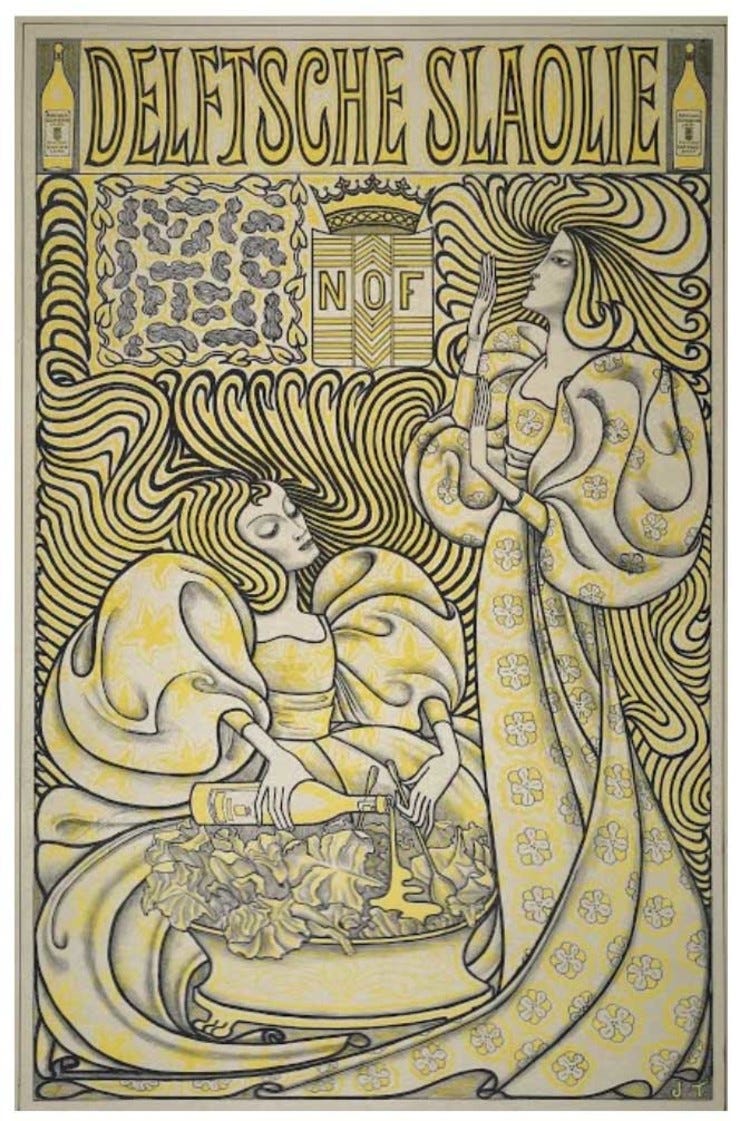 'Affiche Delftsche Slaolie' 1894 - Lithografie: Jan Toorop 