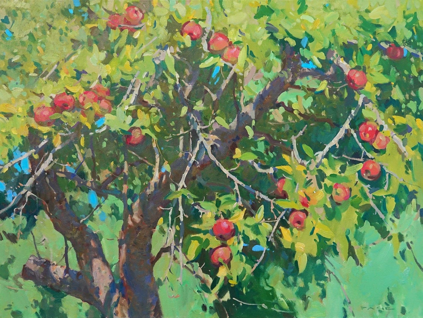 A painting of a tree with apples
AI-generated content may be incorrect.