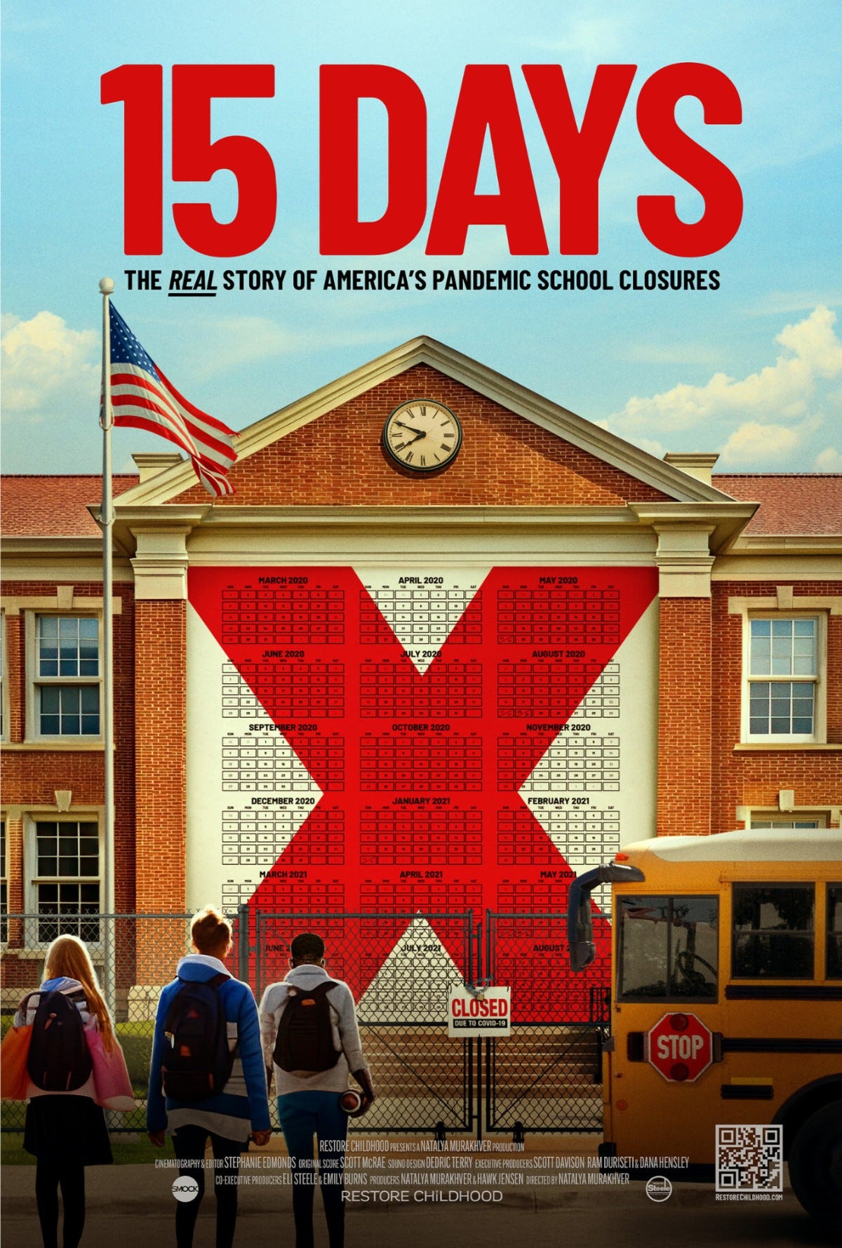 15 DAYS documentary poster, film about Covid school closures directed by Natalya Murakhver
