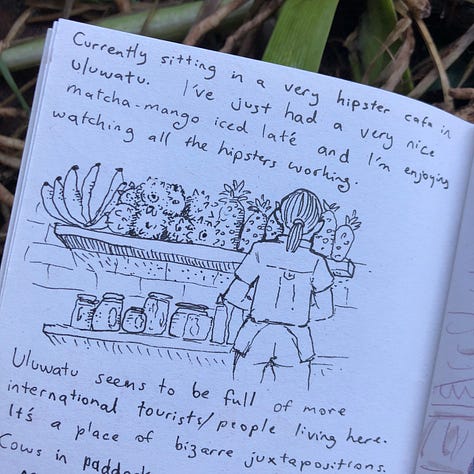 Sketchbook paintings of Bali