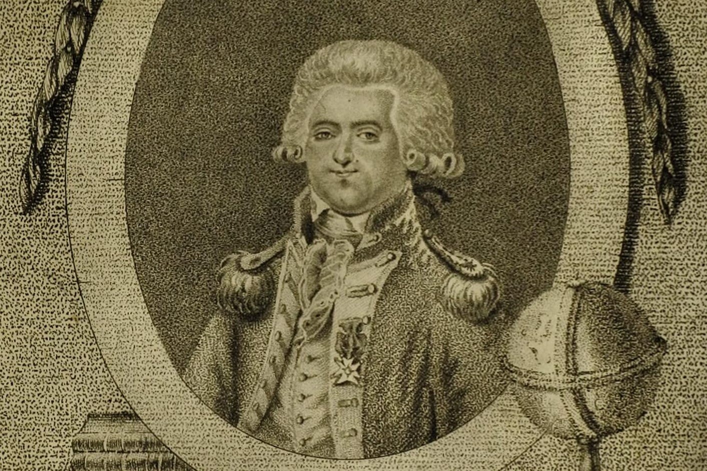 An illustration of a short man in a wig and regal clothing wearing a medal. An illustration of a short man in a wig and regal clothing wearing a medal.