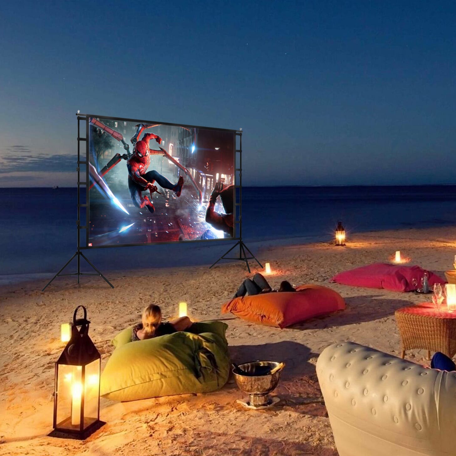 Amazon.com: TOWOND Projector Screen and Stand, 120 inch Outdoor Projection  Screen, Portable 16:9 4K HD Rear Front Movie Screen with Carry Bag  Wrinkle-Free Design for Home Theater Backyard Cinema : Electronics