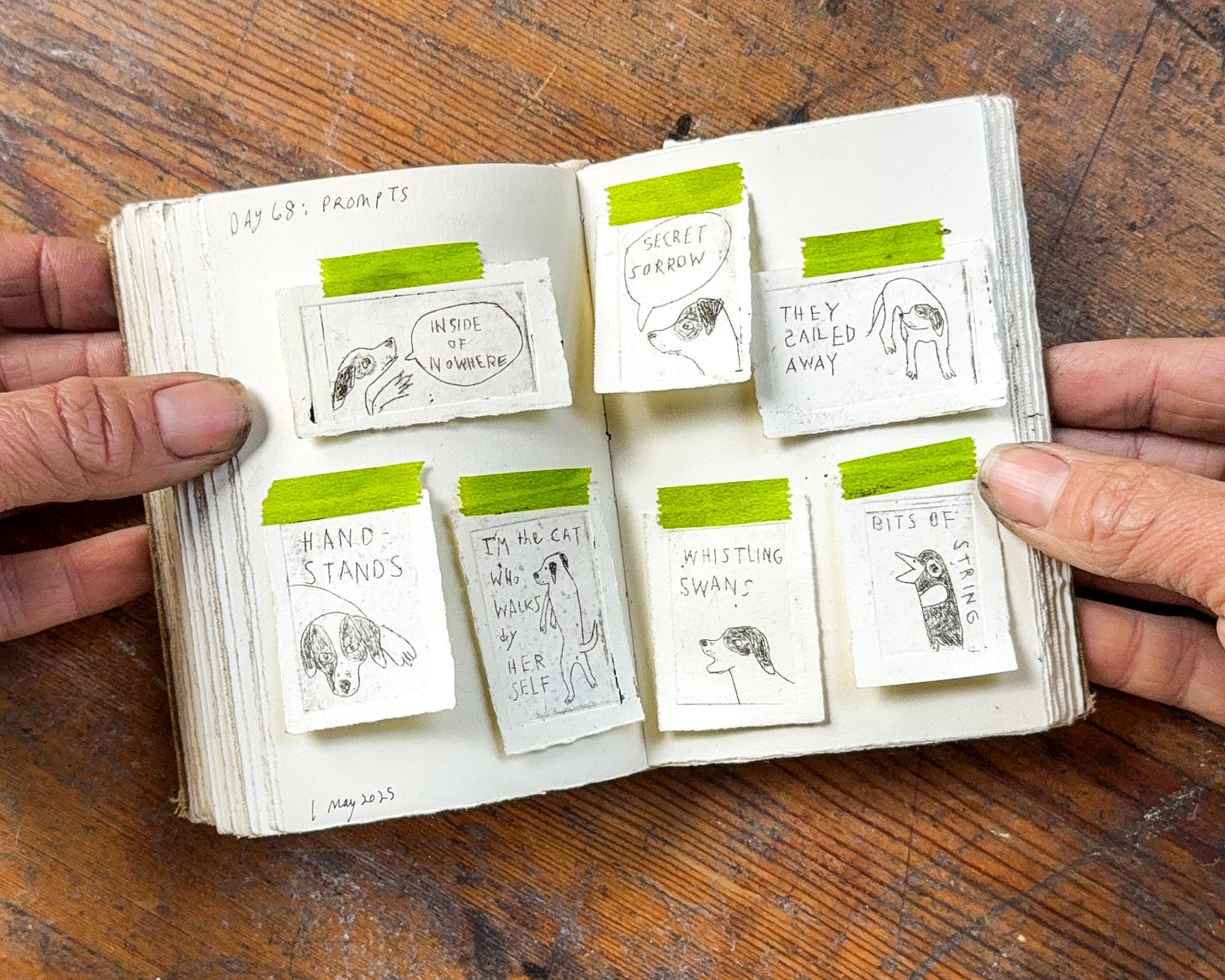 Handbound Book with Comic prints