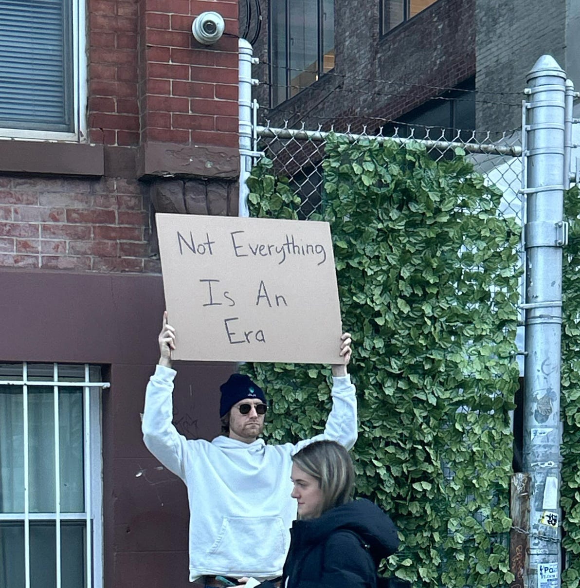 dude with sign