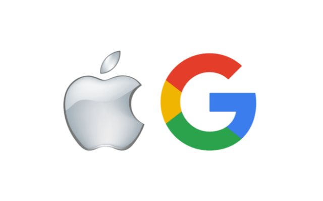 Apple and Google logos