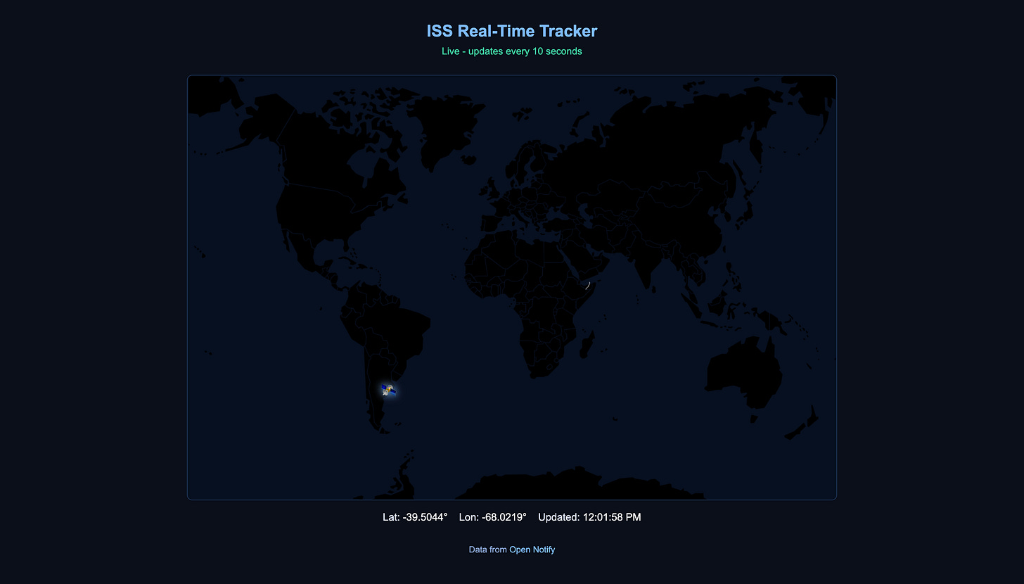 ISS Tracker Screenshot
