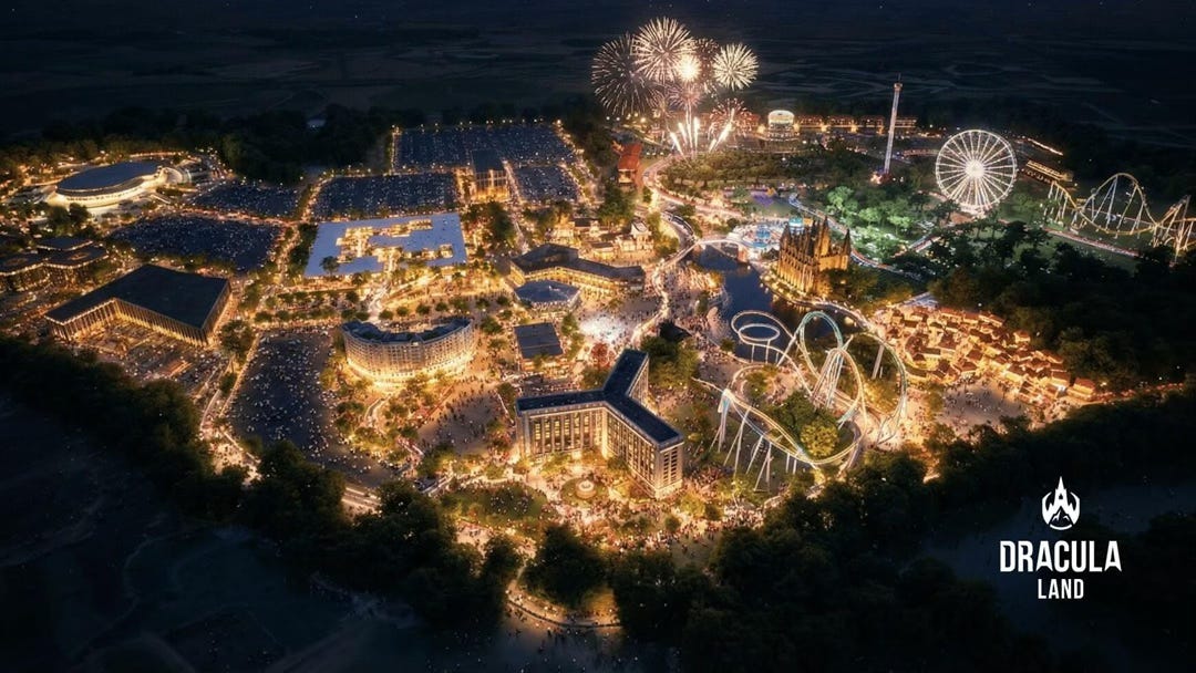 Dracula Land rendering of theme park planned for Romania
