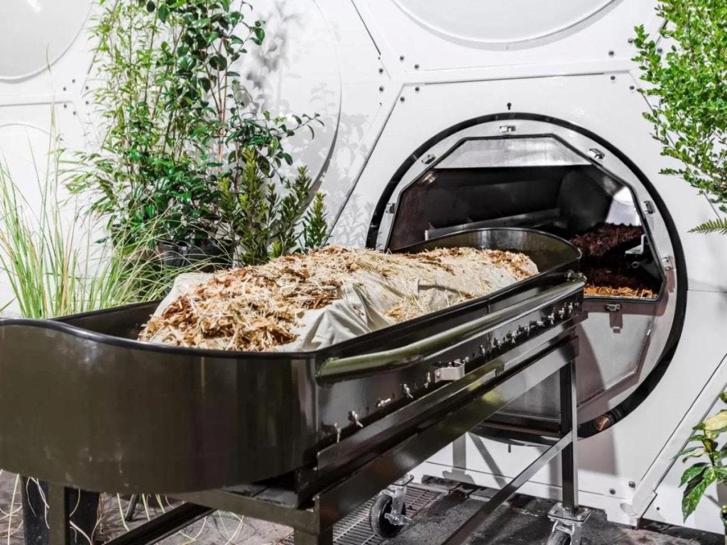 human composting in progress