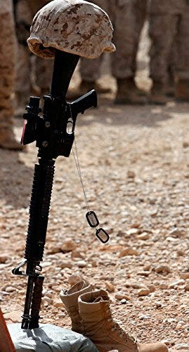 Amazon.com: Boots a helmet rifle and dog tags serve as a representation of the memory of a soldier Poster Print by Stocktrek Images (22 x 34): Posters & Prints Amazon.com: Boots a helmet rifle and dog tags serve as a representation of the memory of a soldier Poster Print by Stocktrek Images (22 x 34): Posters & Prints
