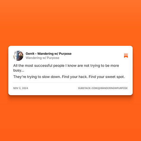 Wandering w/ Purpose Substack Notes