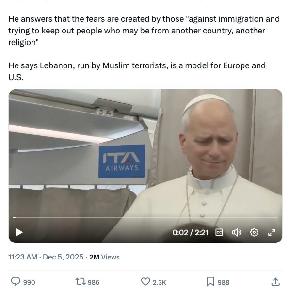 Pope Leo Wants More Muslims In The West