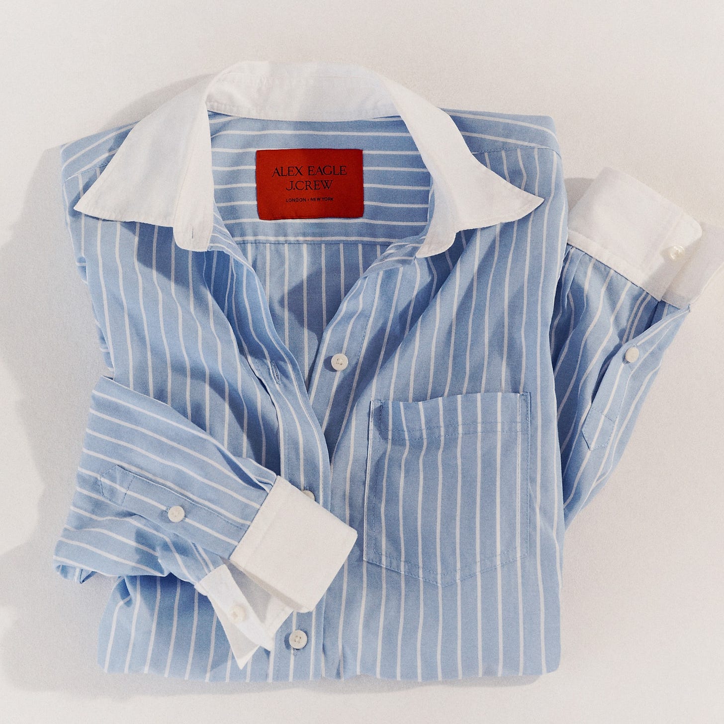 Alex Eagle X J.Crew button-up shirt in pinstripe