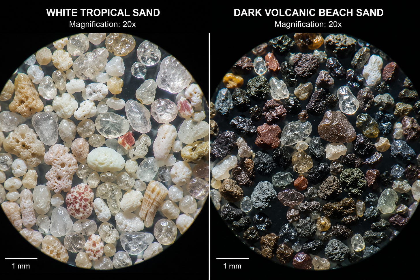 tropical beach sand compared to volcanic sand tropical beach sand compared to volcanic sand