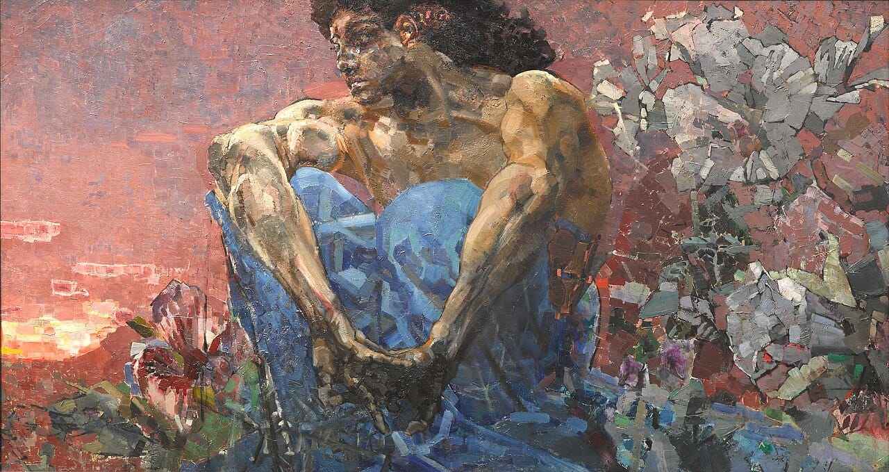 Mikhail Vrubel, The Demon Seated, 1890 Mikhail Vrubel, The Demon Seated, 1890