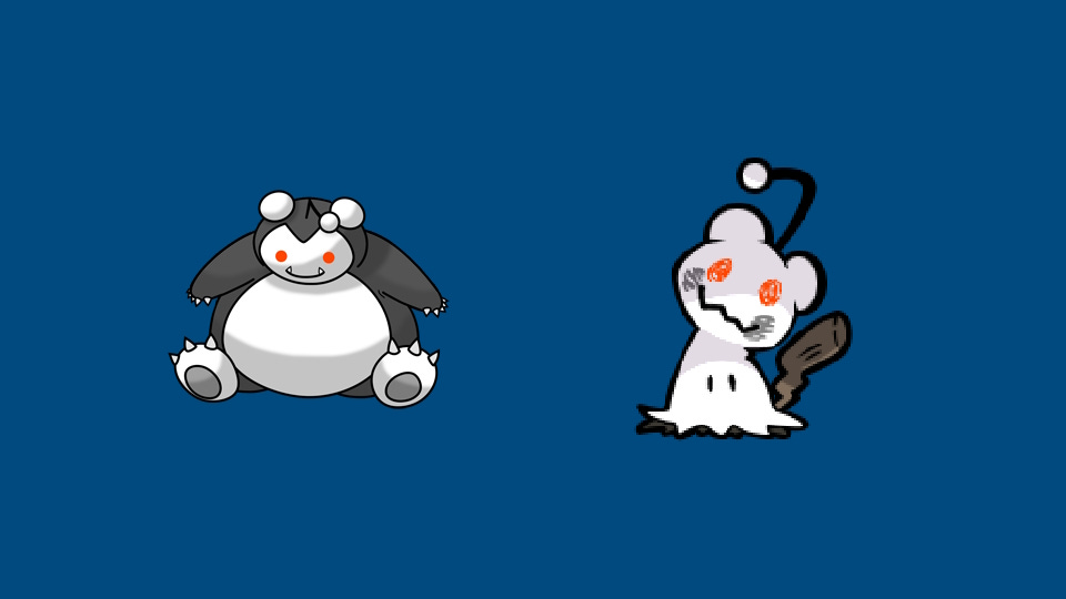 /r/pokemon Reddit Snoos based on Snorlax and Mimikyu