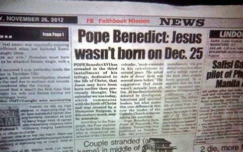 Pope admits December 25th was not Christ's birthday - Ask A Muslim
