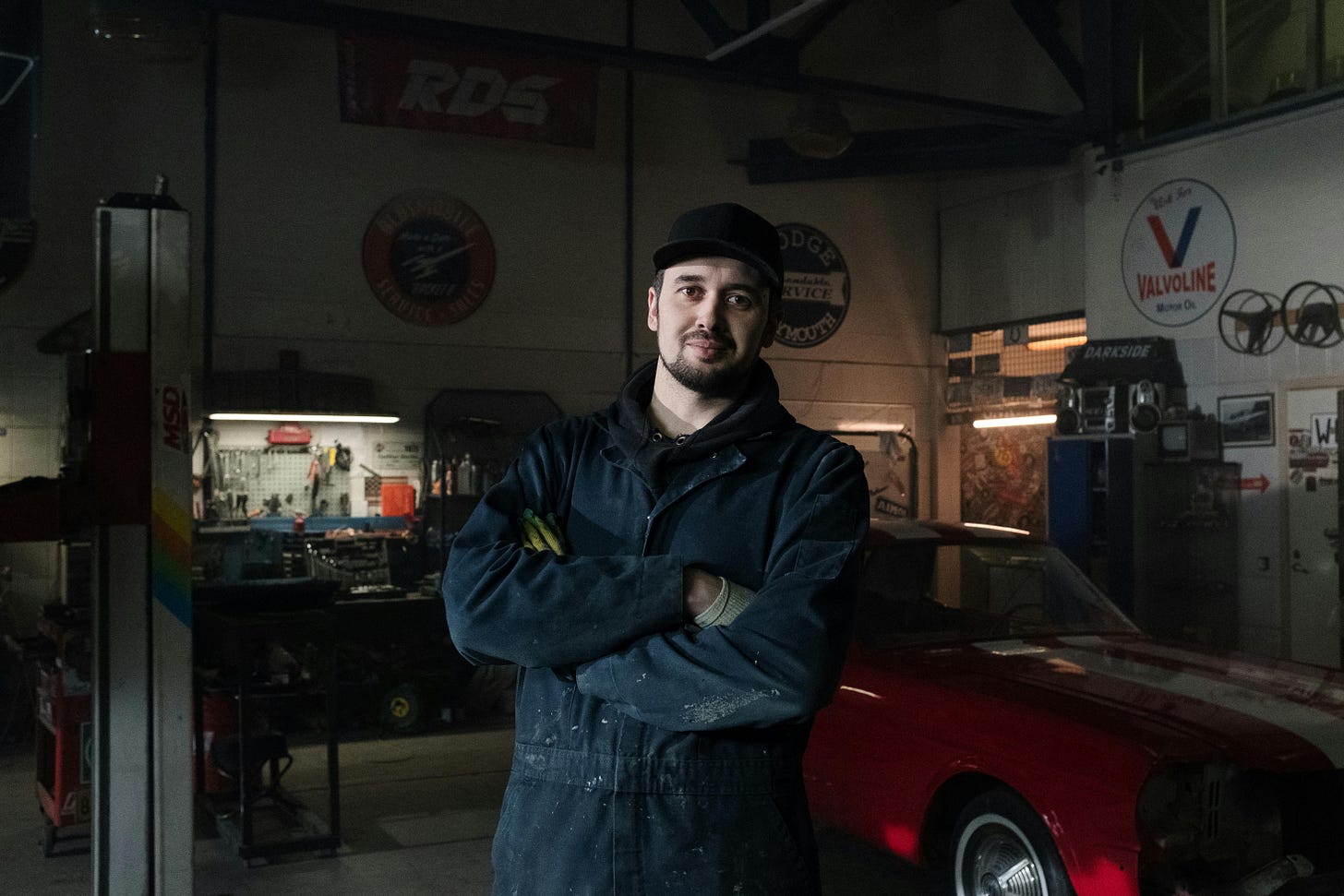 Man in coveralls pleasant