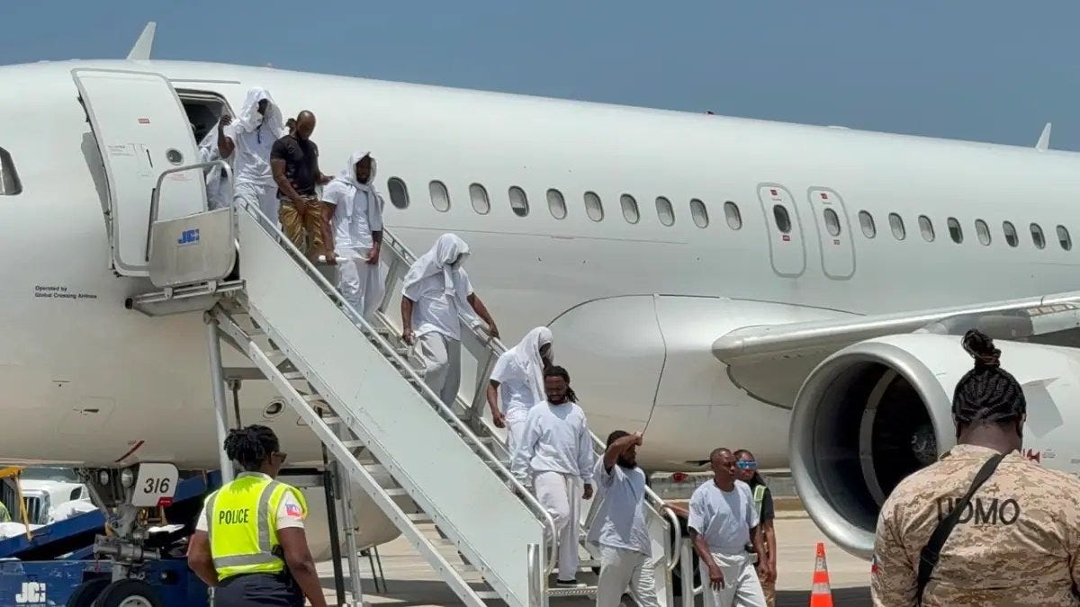 Haitians deported by the United States arrive in Cap-Haïtien on Thursday, July 16, 2026. Photo from Haiti's National Office of Migration/Office National de la Migration (ONM) Haitians deported by the United States arrive in Cap-Haïtien on Thursday, July 16, 2026. Photo from Haiti's National Office of Migration/Office National de la Migration (ONM)