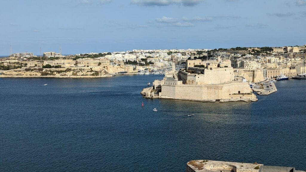 view from the harbour over the three cities