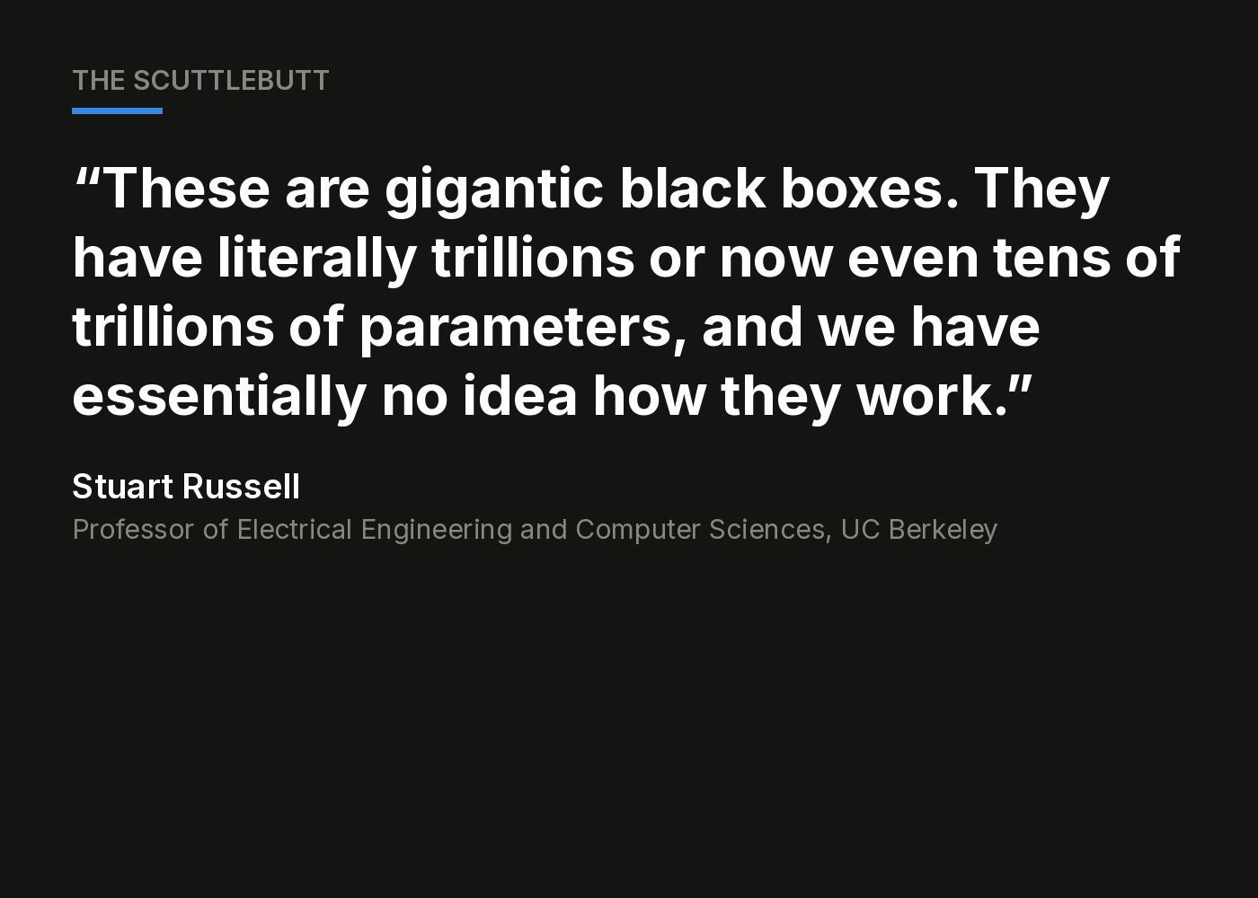 "The only guarantee we can get is that they are not safe": UC Berkeley professor on AI