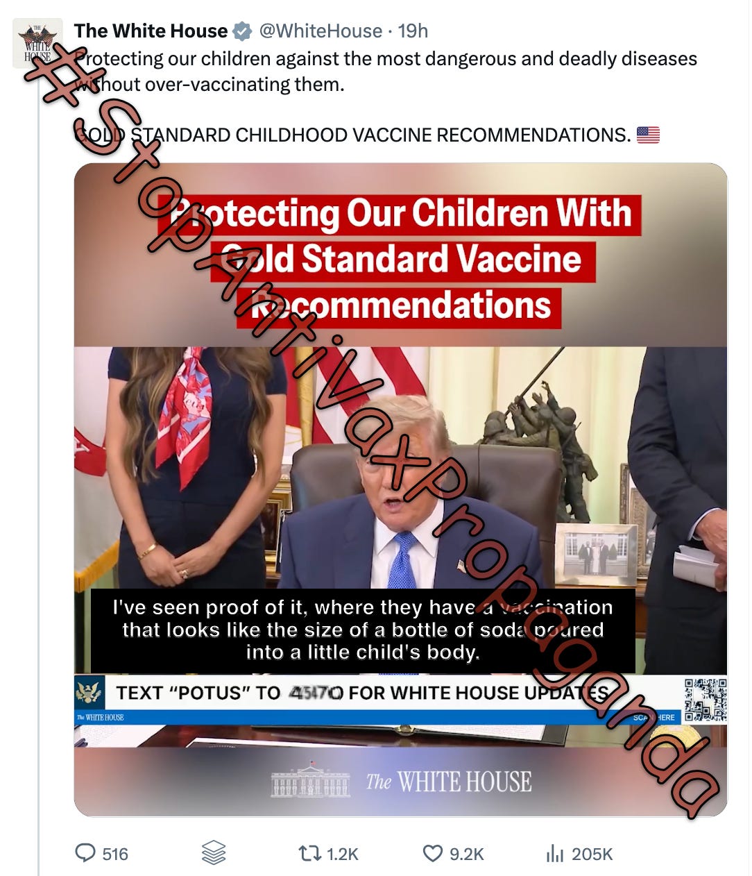 If you added up the volume of ALL of the vaccines a child received, including flu shots through age 18 years, you would not be able to fill two tablespoons! The idea that ONE vaccine is the size of a bottle of soda, unless it is a bottle of soda for ants, is ridiculous. If you added up the volume of ALL of the vaccines a child received, including flu shots through age 18 years, you would not be able to fill two tablespoons! The idea that ONE vaccine is the size of a bottle of soda, unless it is a bottle of soda for ants, is ridiculous.