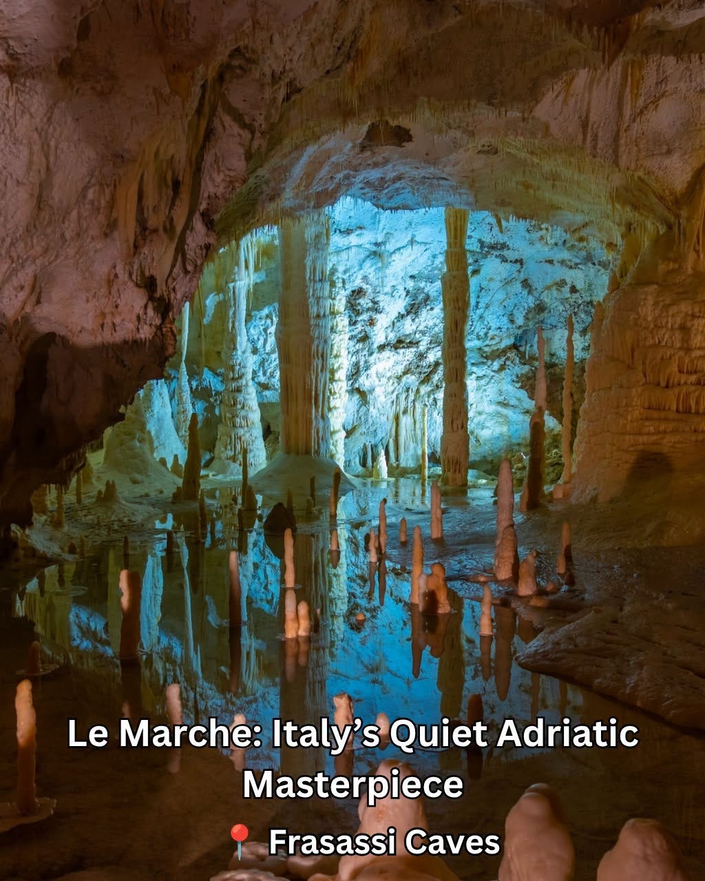 May be an image of text that says 'Le Marche: Italy's S Quiet Adriatic Masterpiece Frasassi Caves'