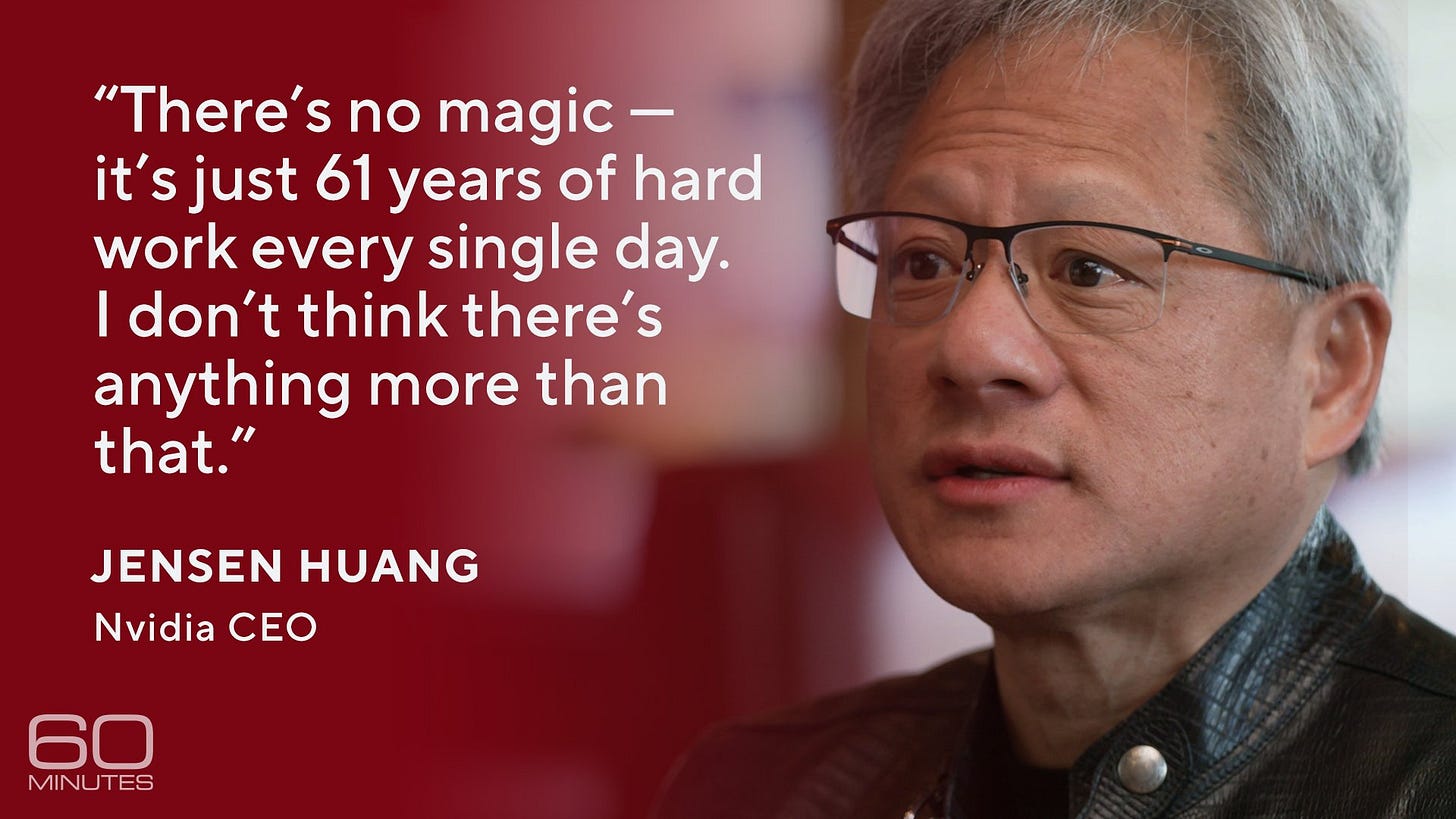 60 Minutes on X: "“It is the most extraordinary thing,” says Nvidia CEO Jensen  Huang, “that a normal dishwasher-busboy could grow up to be this.” An  immigrant from Taiwan, Huang has been
