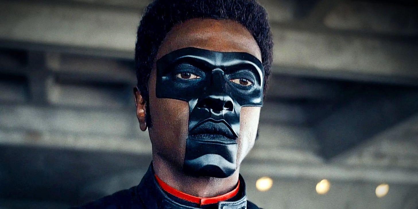 Edi Gathegi's Mister Terrific wears his T-shaped mask in the DCU's Superman