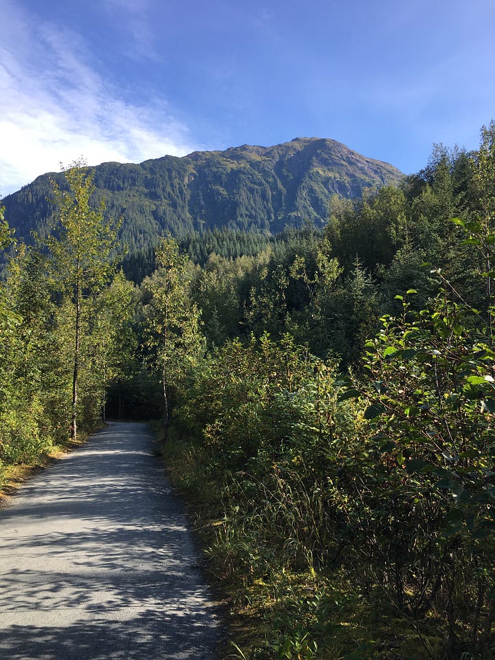 These pictures are of Cruise Director Jess and her husband and grandmother at the Mendenhall Glacier Visitor Center. 