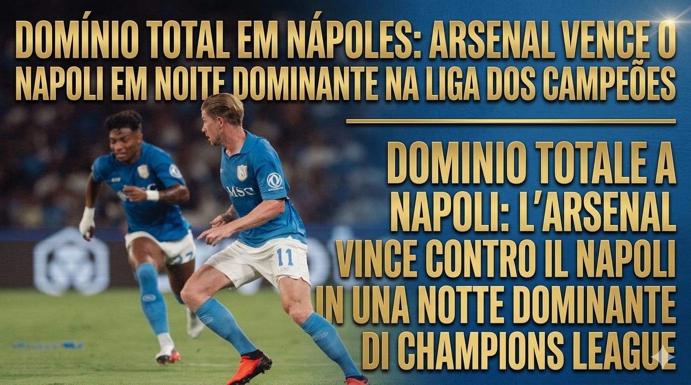 Domínio Total em Nápoles: Arsenal Vence o Napoli em Noite Dominante na Liga dos Campeões / Dominio Totale a Napoli: L'Arsenal Vince Contro il Napoli in una Notte Dominante di Champions League