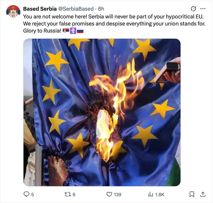 How Serbia's X users, responded to Von Der Leyen's X Post following her visit to Serbia.