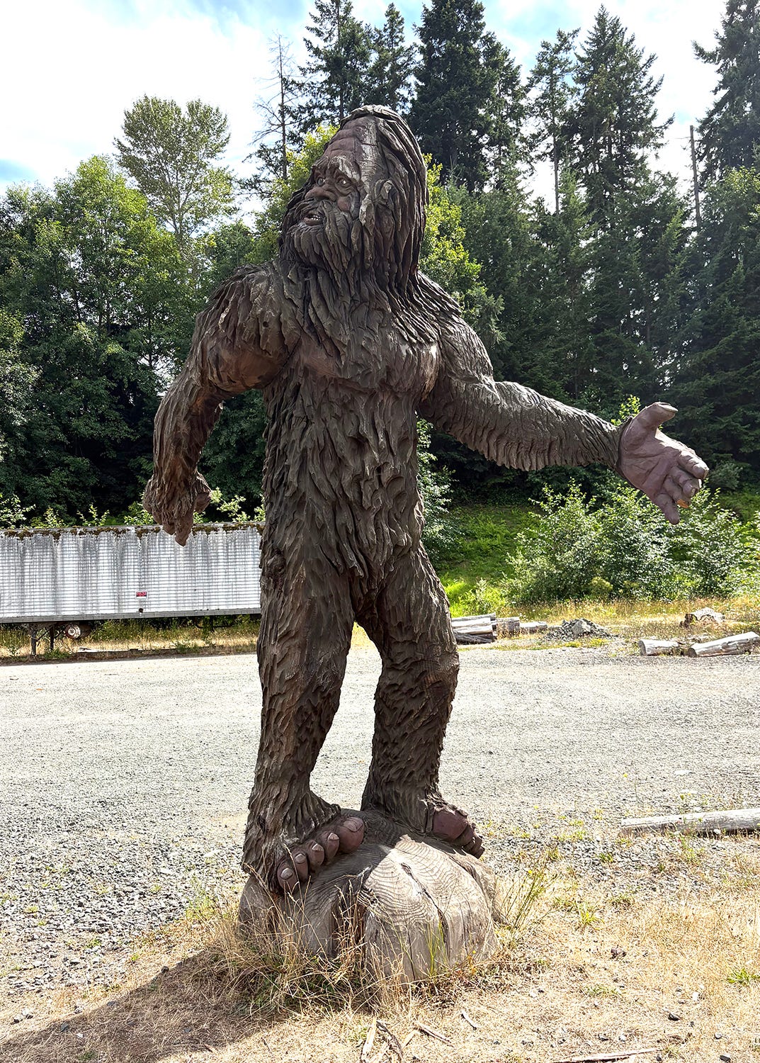 photo of a sasquatch statue