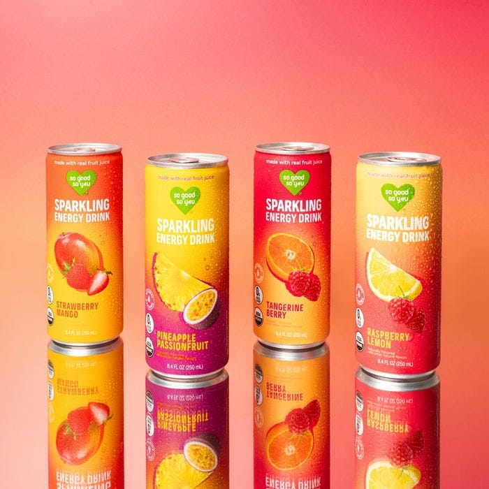 So Good So You Launches Sparkling Energy: A Clean, Real-Fruit Energy Drink  That Tastes as Good as It Feels | BevNET.com