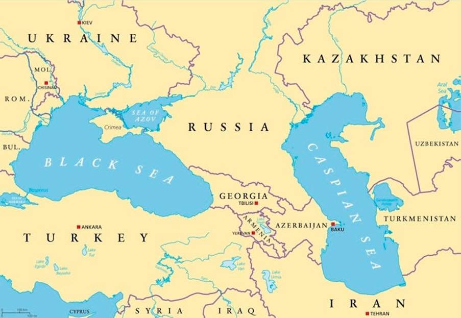 Map of Caspian sea showing surrounding countries. Map of Caspian sea showing surrounding countries.