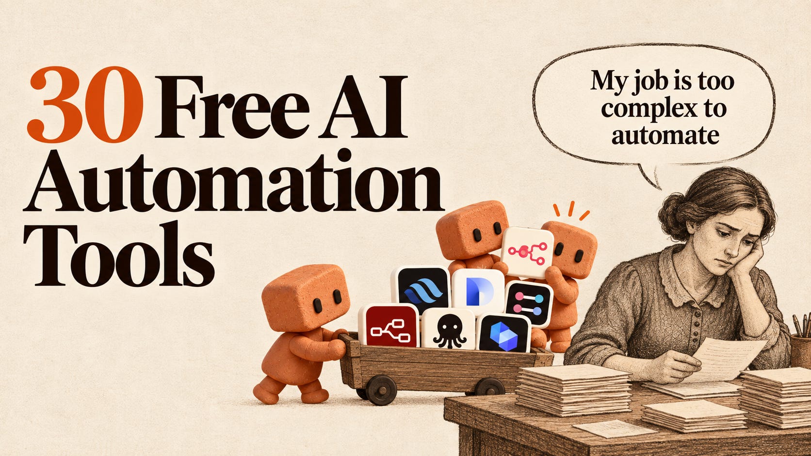 Cover image for 30 Free AI Automation Tools in 2026
