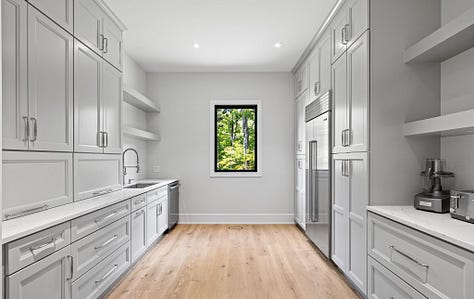 Great room, kitchen and butler's pantry